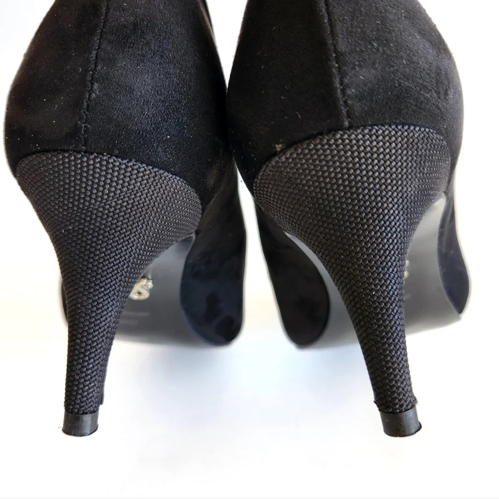 Antonia Saint NY The All Occasion Pointed Comfortable Pump Heels Black Suede 9.5
